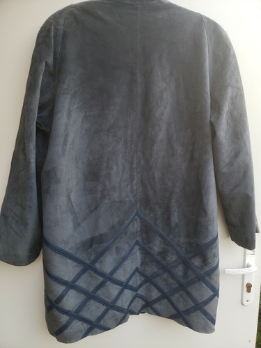 Paco Rabanne Paris Vintage 70s 80s Suede Blue Coat Jacket Size 44 Rare! - Picture 5 of 12