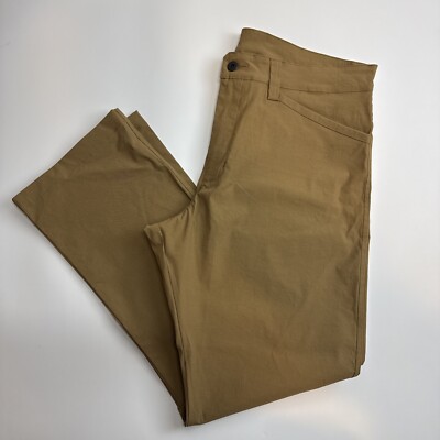 Goruck Men s Tough Dry Tan Khaki Nylon Blend Outdoor Hiking Pants Stretch 36x32