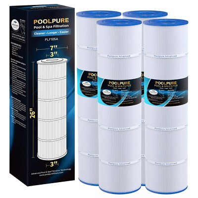 POOLPURE PCC105-PAK4 Replaces Pentair CCP420, 817-0106, Ultral-A6, Unicel C-7471