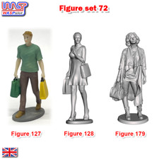 Trackside Unpainted Figures Scenery Display 3 x Shopping Set 72 New 1:32 WASP