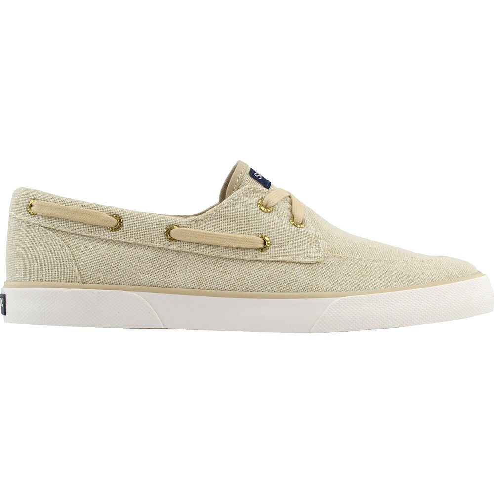 Женские бежевые кроссовки без шнуровки Sperry Pier Boat Sparkle из парусины, повседневная обувь STS8