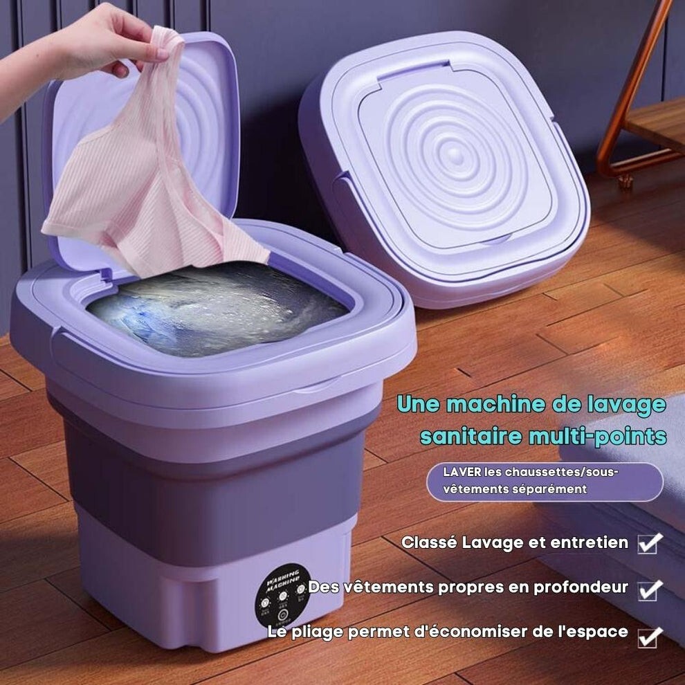 Lave-linge pliable avec essorage intégré - Machine à laver 3 programmes