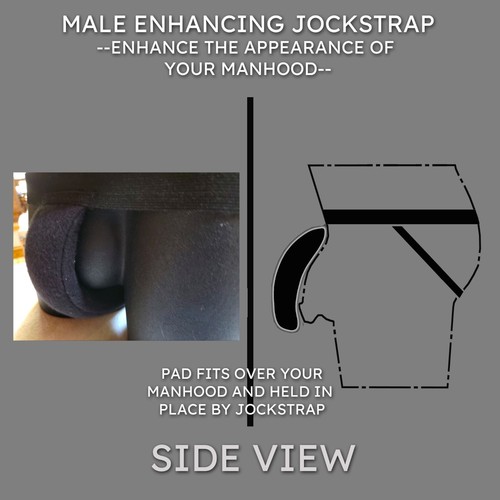 Male Enhancing Pad with Waistband and 3/4" Leg Straps , 6" to 12" Long Pads - Picture 2 of 12