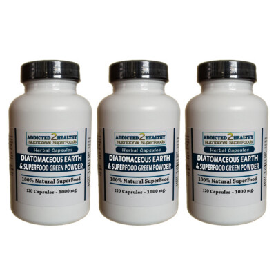 360 Diatomaceous Earth & Superfood Green Powder Capsules|3 Pack Combo - Save!