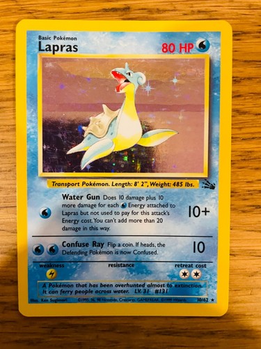Lapras (10/62) Holo Fossil Set Pokemon Card! FAST & FREE P&P! - Picture 6 of 66