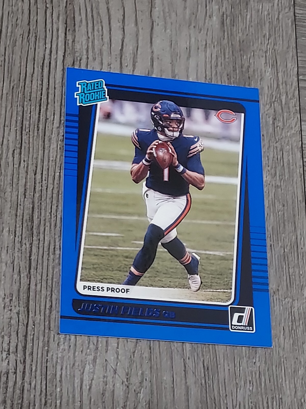 JUSTIN FIELDS 2021 DONRUSS BLUE PRESS PROOF RATED ROOKIE CARD 253.