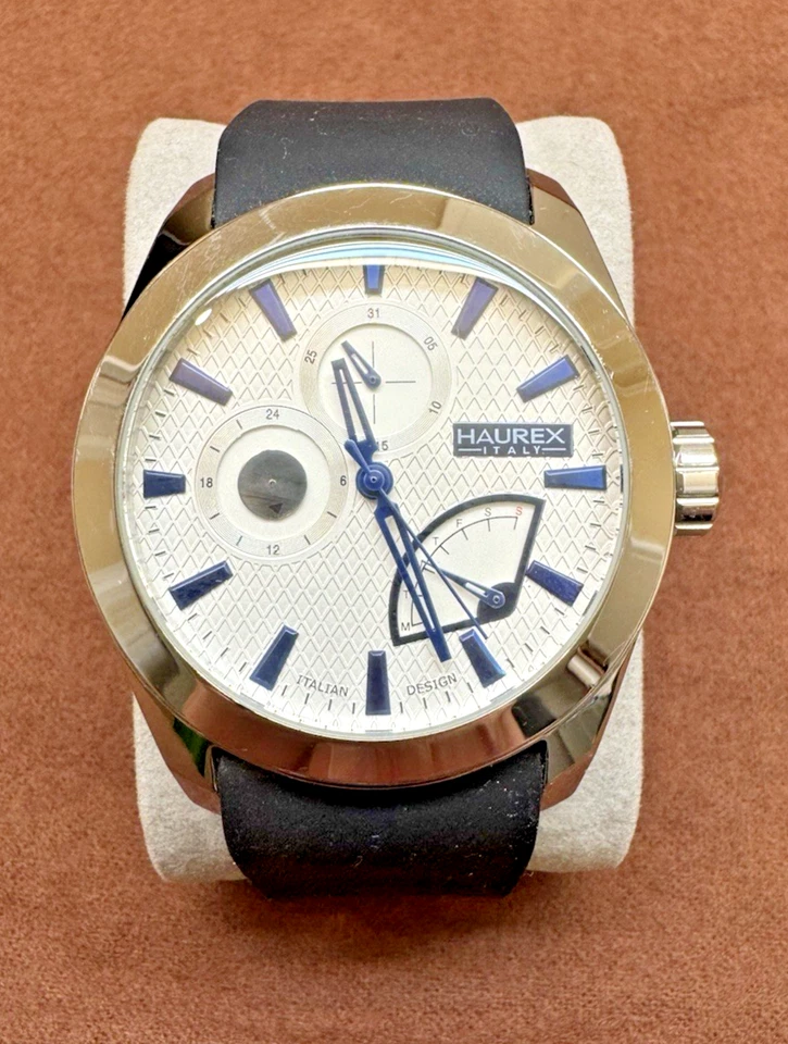 Reloj pulsera Haurex para hombre 3A501UBN Magister esfera plateada acero inoxidable día y fecha Foto 2 de 4