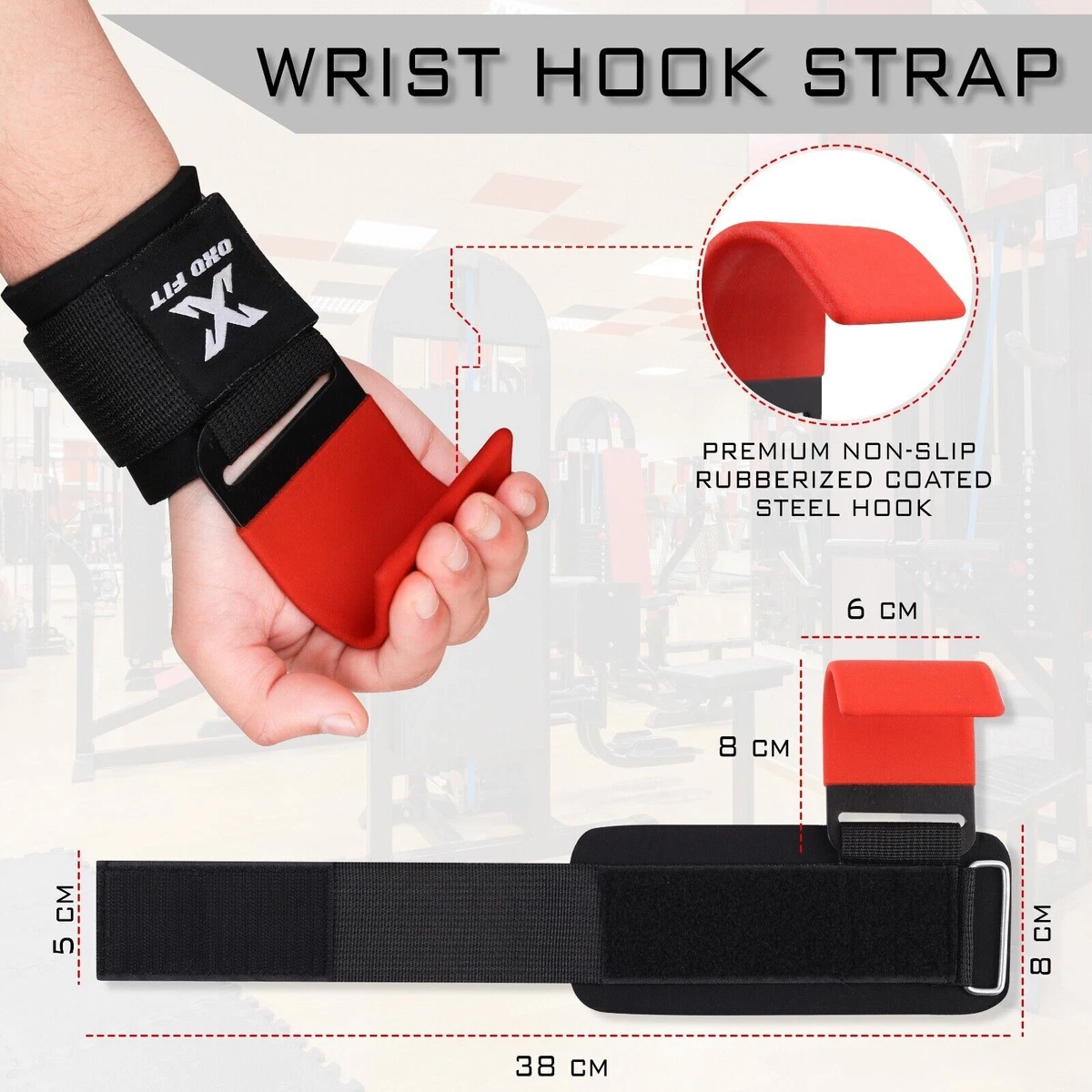 1 Paio/2 Pz Cinghie per Sollevamento Pesi, Straps Palestra, Fasce Polsi Polsiere Palestra per Bodybuilding Powerlifting Fitness Allenamento Uomo Donna