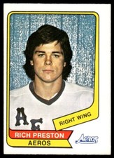 1976-77 O-Pee-Chee WHA Rich Preston Rookie Houston Aeros #115 R54