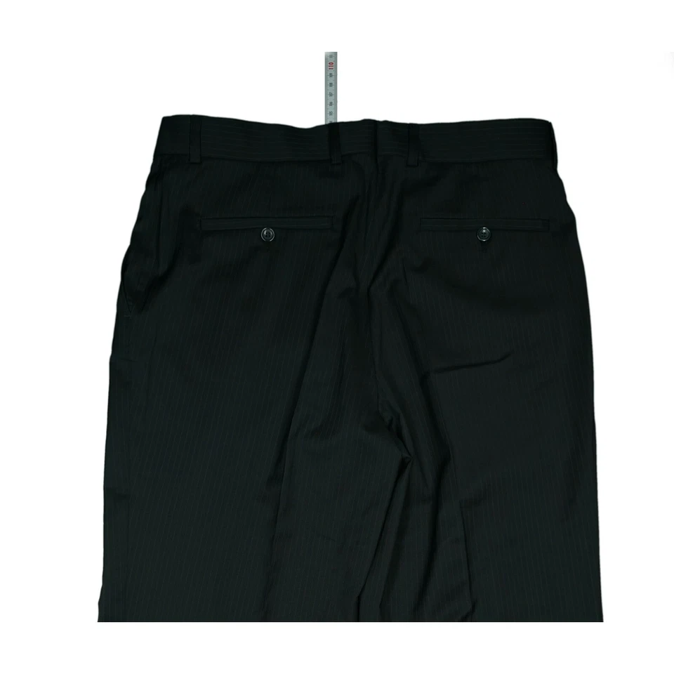 Phönix Algeri Men Stoff Anzug Hose Business dünn 50 W34 L32 black gestreift NEU - Bild 4 von 4