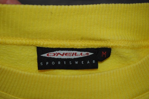 VINTAGE ONEILL USA OVERSIZED SWEATSHIRT BIG LOGO SINCE 1952 YELLOW MENS MEDIUM - Picture 4 of 7