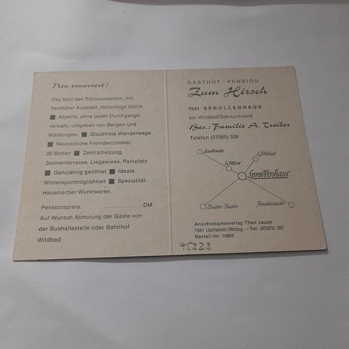 AK Mehrbildkarte Sprollenhaus Bad Wildbad Schwarzwald Gasthof-Pension zum Hirsch - Bild 2 von 2
