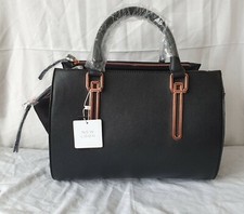 New Look Black Large Black Leather Shoulder/hand Bag & Suede Lining (bnwt)