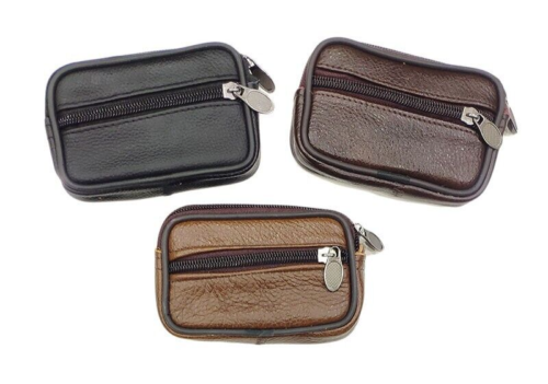Small Leather Unisex Purse Belt Pouch Coin Purse Travel Wallet Purse Pouch - Picture 5 of 5