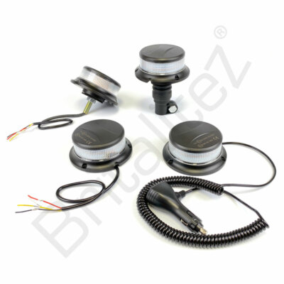 LED Beacon Klar ECE R65, Low Profile, MAGNETISCH, Warnblitz, 12 V/24 V, Bernstein