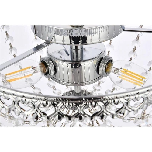 Elegant Lighting Kylie 12" Iron and Crystal Flush Mount in Chrome - Picture 7 of 8