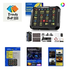 12 Gang Switch Panel 3 modes Turn On/Off Momentary Pulsed Connect More Device...