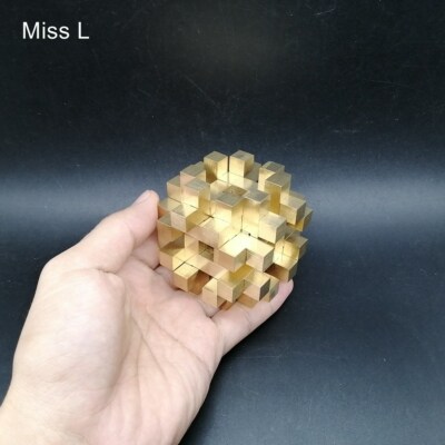 Cross Structure 3D Puzzle Chinese Kong Ming Lock Collection Hobby Copper Metal