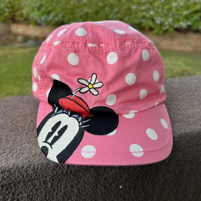 Disney Parks Minnie Mouse Pink White Polka Dot Youth Hat