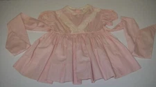 Vintage Wee Tog Toddler Girls DRESS Pink/white 1950s Lace Sz 2T Peter Pan Collar