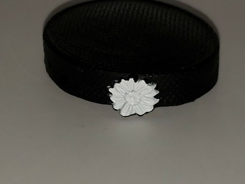 BARBIE "BLACK PILLBOX HAT WITH WHITE FLOWER ADORNMENT, NEW , HIGH QUALITY - Picture 2 of 4