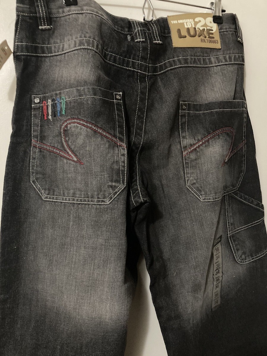 ☆送料・関税込☆WOOALONG★Signature daily tuck half pants★ Vintage Lot 29 Jeans Mens “36x34 Baggy y2k Hip-Hop | eBay