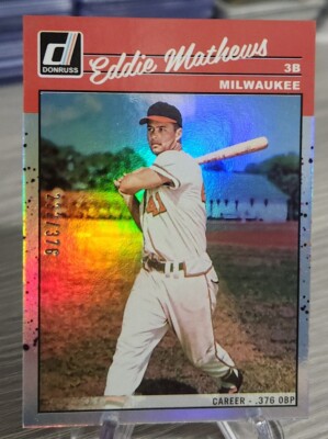 Eddie Mathews 2023 Donruss Retro 1990 Career Stat Line /376 #258 Braves SP