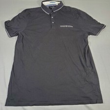Ted Baker London Polo Shirt Mens Size 5 XL Tortila Black 3 Button Short Sleeve