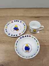 Vintage 1991 Paddington Bear Dish Set Eden Toys Inc