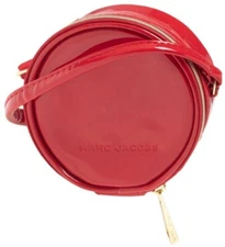 MARC JACOBS Mini 4" Red Patent Leather Crossbody Round Circle Canteen Bag Purse