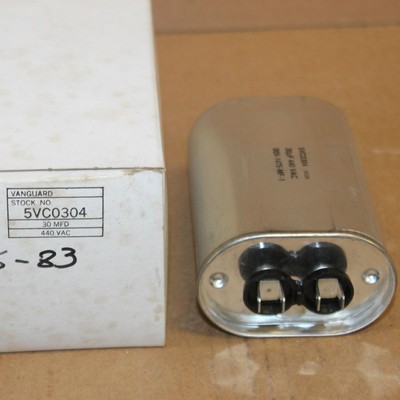 Vanguard 5VC0304  30 MFD 440 VAC  Oval Capacitor