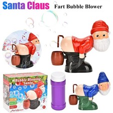Christmas Santa Claus Farting Bubble Machine Toy Music Light Xmas Gift Kids