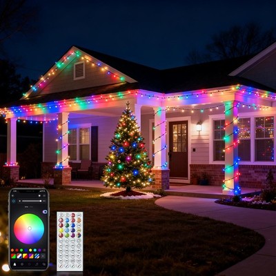 Smart Christmas Mini Lights, String Lights Remote & App Control,Music Sync