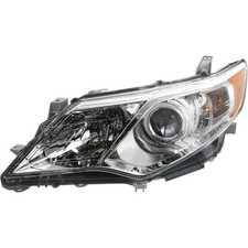 Headlight with Bulb Left Chrome Housing Toyota Camry 12-14 L/LE/SE/XLE TO2502211