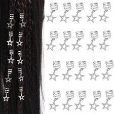 20Pcs Hollow Star Hair Clips  Silver Jewelry Rings  Cuffs for