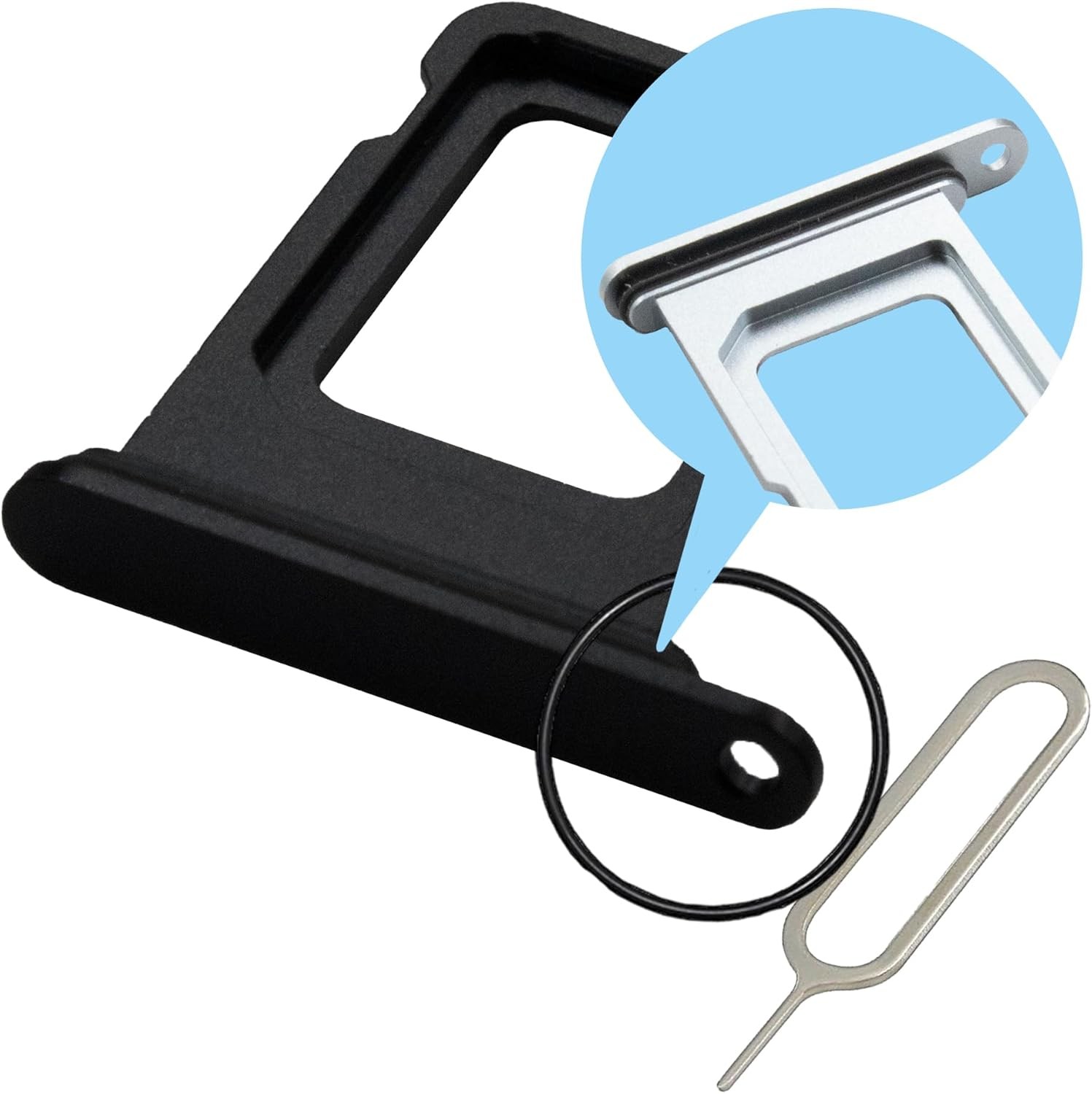 MMOBIEL SIM Card Tray Compatible with iPhone 15/15 Plus – Slot Black 