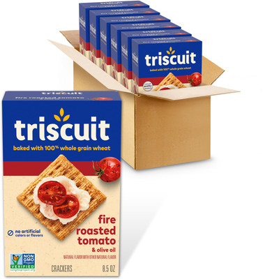 Triscuit Fire Roasted Tomato Olive Oil Whole Grain Wheat Crackers Pack of 6