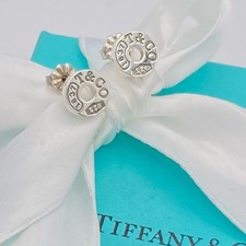 Tiffany & Co. 1837 Circle Stud Hook Silver Earrings 2.4g