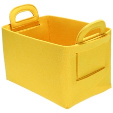 Felt Storage Bin 11x7x5.9" Felt Storage Box with Handles Yellow