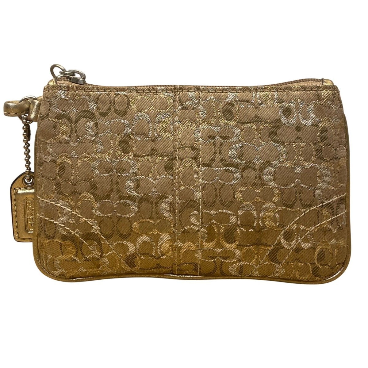 COACH GOLDY ポーチ シグネチャー ゴールド Coach Women's Gold Jacquard Signature Wristlet Clutch Bag With