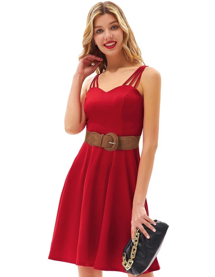 Cinturón elástico ancho para mujer cinturón de gamuza marrón años 50 3 pulgadas retro cinturón cinchado pl... Foto 4 de 4