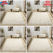 Thick Pile Area Rug 16mm Soft Polypropylene Carpet Living Room Bedroom Large Rug