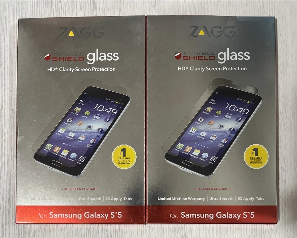 2 Zagg Invisible Shield HD Clarity Glass Screen Protector For Samsung Galaxy S5 - Image 1 of 1