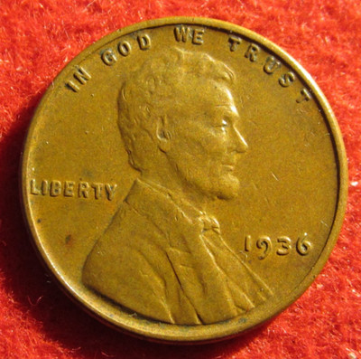 1936 (P) Lincoln Wheat Cent/Penny - XF Extremely Fine - Actual Coin B1516