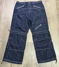 Silence + Noise Rave Cyber Punk Goth Moto Pants Size 34 (38x33) Bungees Baggy