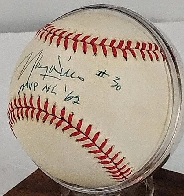 Autógrafo firmado por Maury Wills MLB Béisbol MVP NL '62 #30 Los Angeles Dodgers Foto 3 de 4
