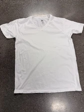 Schott V Neck T-shirt White Made In The USA SIZE XL