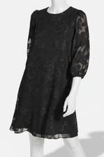 Calvin Klein Women's Black Chiffon 3/4-Sleeve Shift Dress Size 10