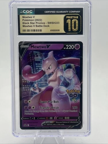 CGC 10 PRISTINE Mewtwo V Battle Deck Pokemon SWSH223 Pokemon POP 9