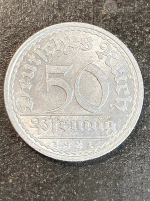 50 Pfennig 1921 A Deutsches Reich - Weimarer Republik - Sich regen bringt Segen - Bild 1 von 2